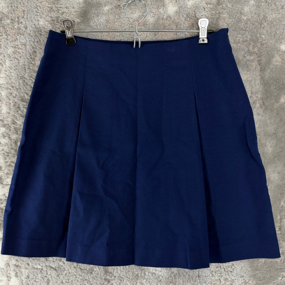 Lauren Ralph Lauren Size 6 Pleated A-Line Mini Skirt Blue Women